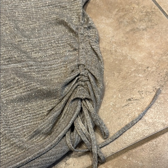 Express Gold and Cream Off-the-Shoulder Sweater with Textured Knit - Picture 3 of 3